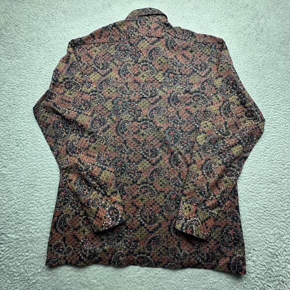 Vintage 70s Strung Out Psychedelic Button Long Sleeve The Fitted Shirt Men Large - Picture 8 of 9